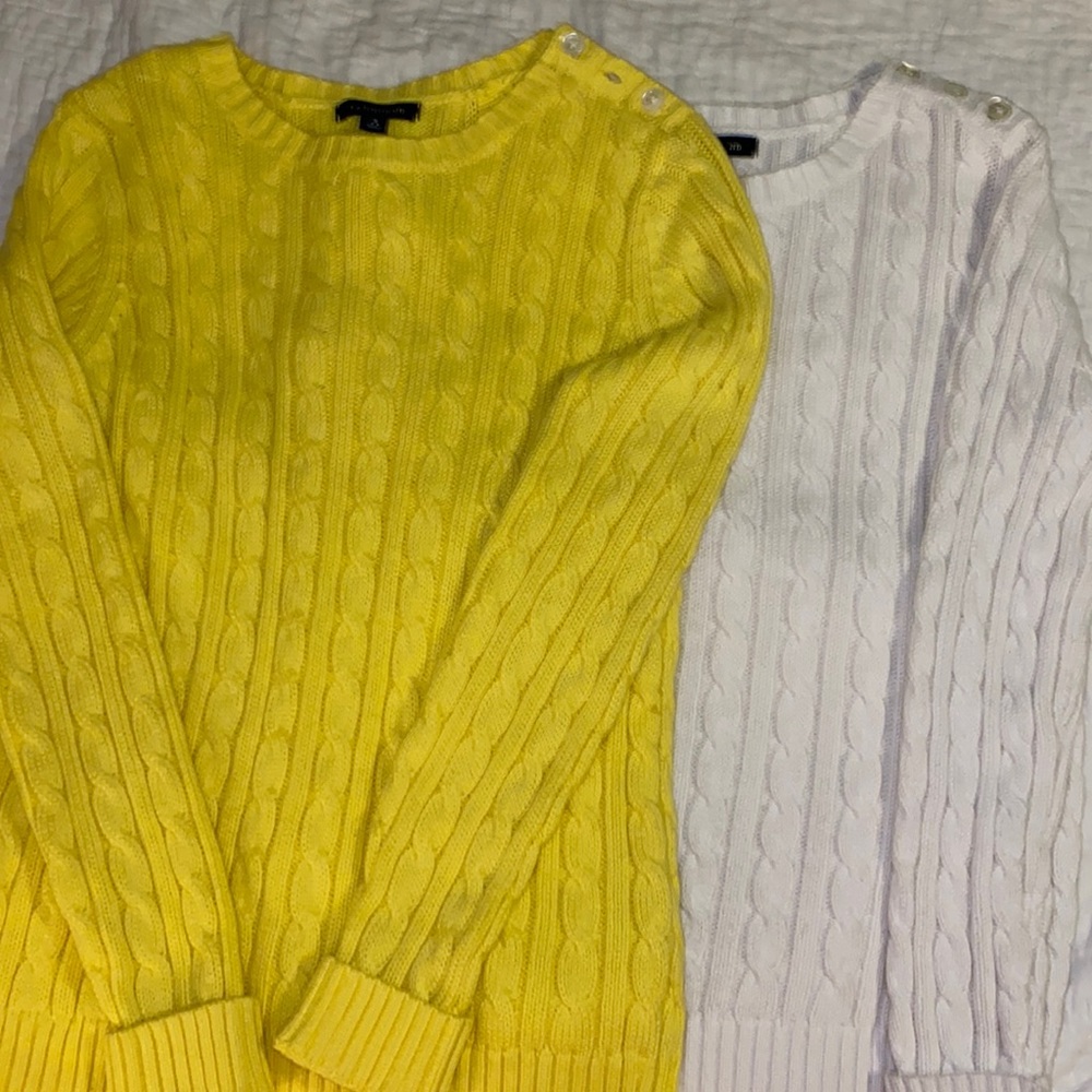 Set of 2 Lands End Long Sleeve Shoulder Button Cable